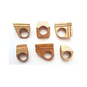 Elegant handcrafted wooden napkin rings set for stylish dining <b>tables</b> festive <b>occasions</b> weddings hotels restaurants and homes - Product Image 5