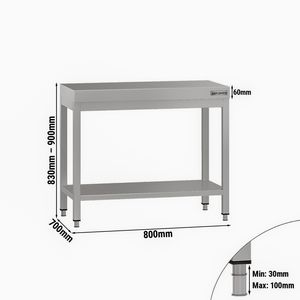 Work <b>Table</b> ECO <b>Stainless</b> <b>steel</b> - 800x700mm - with undershelf without upstand - Product Image 1