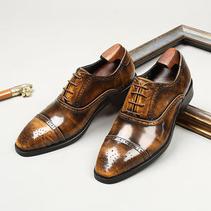 Zapatos Oxford de cuero de primera calidad para hombre, con cordones, clásicos, formales, para negocios, con forro suave y transpirable, para oficina, zapatos oficiales para hombre. - Product Image 1