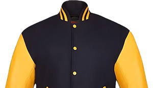 Chaqueta Universitaria Clásica Personalizada, Estilo Universitario, Ecológica, Mangas de Lana y PU, Botones Cubiertos, Bordado, Ribete Acanalado, Tela de Lona - Product Image 2