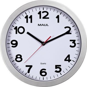 MAULstep 30 X 5 cm Plastic <b>Silver</b> Wall <b>Clock</b> Diameter X Depth 30 X 5 cm MAUL Brand - Product Image 1