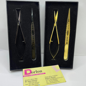 Las mejores pinzas para pestañas de acero sostenible Dorlon, Punta puntiaguda chapada en oro de Plasma negro, precisión antiestática, pestañas fáciles de usar - Product Image 4