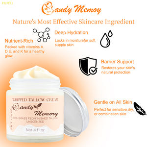 Turuncu Creamsicle 100% çim beslenen sığır Tallow cilt bakımı yüz vücut çırpılmış Tallow krem nemlendirici sığır Tallow balsamı 4oz - Product Image 5