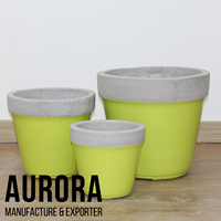 Pots de fleurs d'extérieur en fibrociment du Vietnam, artisanaux, de haute qualité, écologiques, durables, légers, avec trou de drainage et peinture personnalisée