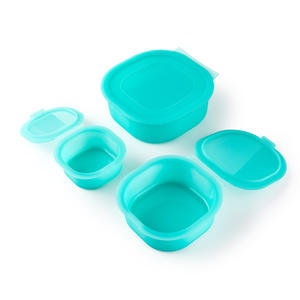3 paquets de boîtes de conservation en silicone de qualité alimentaire Boîtes de stockage de légumes et de viande pour réfrigérateur Boîte à lunch pour <span class=keywords><strong>sandwich</strong></span> aux fruits de cuisine congelée - Product Image 1