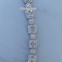 Collar de Hombre de Plata de Ley 925 con Diamantes VVS de 10 mm, Estilo Hip Hop, Cadena de Tenis con Moissanita Baguette para Fiestas de Graduación