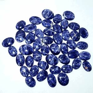 Sodalite ธรรมชาติอัญมณี Cabochon หลวมผสมรูปร่างและขนาด sodalite มากสำหรับการทำเครื่องประดับ - Product Image 4