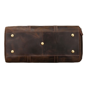 Fashion Vintage Genuine Leather Waterproof <b>Lightweight</b> Large Capacity Travel Hand <b>Luggage</b> Men's Duffle Tote Bag Brand Designer - Product Image 4