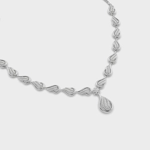 IGI Certified Lab Grown Round Diamond Pendant <b>Necklace</b> for Women 925 <b>Solid</b> Sterling <b>Silver</b> Floral Drop Design Jewelry - Product Image 3