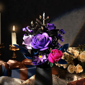 Flores de Ladrillo Moradas y Rosas para el Día de San Valentín, Crea tu Propio Ramo Único - Product Image 2
