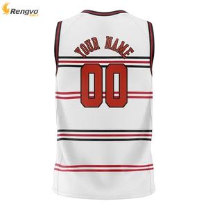 Camiseta de baloncesto Reversible personalizada con logotipo de diseño de talla grande en color estampado por sublimación en blanco OEM - Product Image 5