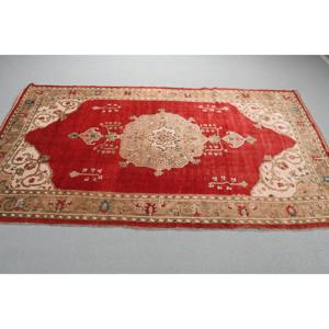 Tapis turc, tapis de 4,8x8,1 pieds, tapis patchwork rouge - Product Image 2
