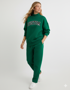 Suéter de Cuello Alto Personalizado con Bordado, Suéter Holgado de Algodón Suave y Largo, Sudadera de Forro Polar, Informal para Mujer, para Otoño e Invierno - Product Image 1