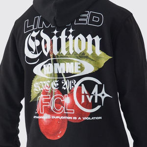 Sudadera con capucha OEM para hombre con diseño mixto y mangas completas 100% algodón Servicio de alta calidad Impreso en la espalda para el invierno 2025 a la venta. - Product Image 4