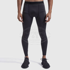 Collants de sport pour hommes, tissu en spandex/polyester à séchage rapide, taille élastique, collants de compression personnalisables pour la salle de sport - Product Image 1