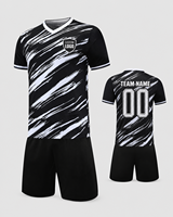 Seragam Sepak Bola Anak Grosir Bahan Polyester Bernapas Cepat Kering Pakaian Tim Kustom Seragam Tim Sepak Bola dengan Celana Pendek