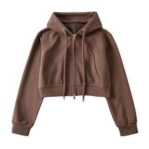 Vente en gros de pulls à capuche personnalisés pour femmes, style récent pour femmes, sweat à capuche court personnalisé pour la conception de logo - Product Image 1