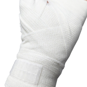 White Boxing Hand Wraps Custom Logo Elastic Wrist Support for Kickboxing MMA Muay Thai <b>Training</b> and Fitness Gym Use - Product Image 5