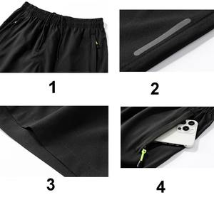 Moda hombres gimnasios Fitness pantalones cortos Streetwear secado rápido Oliva Joggers secado rápido verano fresco poliéster Casual playa pantalones cortos - Product Image 5