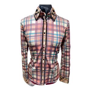 Tela de tafetán elástica hecha a mano Cowgirl Western Show Shirt - Product Image 1