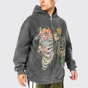 Factory Direct Latest Style Men's Acid Wash Print Hoodie Winter Casual Wear Private Label Low MOQ <b>Thermal</b> Hoodie - Product Image 3