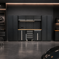 Banc de travail d'atelier industriel en acier de 3300 mm avec armoire à outils, panneau perforé et tiroirs verrouillables – Personnalisation OEM/ODM
