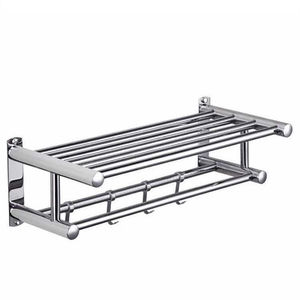 Portasciugamani da bagno in acciaio inossidabile a parete con finitura in nichel singolo o doppio per uso domestico o alberghiero - Product Image 1