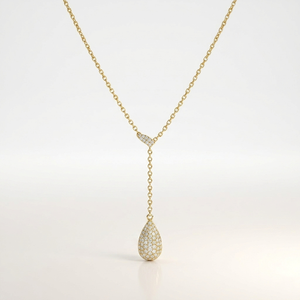 SHREYA DIAM Elegante Collar con Colgante de Gota de Agua, Cristal y Diamantes de Imitación, Plata 925, Cadena de Serpiente Multicapa, Lujoso para Bodas - Product Image 6