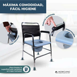 เก้าอี้ mobiclinic velero commode พร้อมฝาปิดกันลื่นและที่พักแขนอุปกรณ์บำบัดพร้อมฝาปิด - Product Image 5