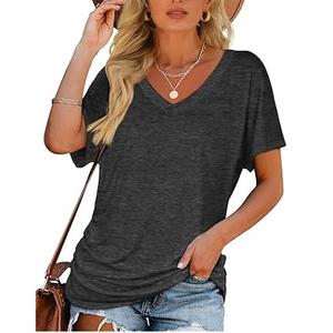 Camisetas de Manga Corta para Hombre, Cuello en V, Color Sólido, 100% Algodón, Corte Regular, Tela Oxford Transpirable, Ecológica y de Secado Rápido - Product Image 1