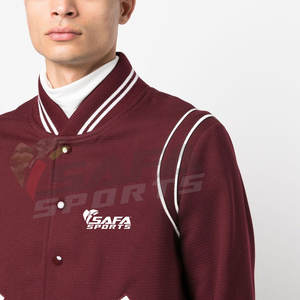 Chaqueta universitaria de béisbol de algodón para hombre, venta al por mayor, estilo deportivo de invierno, Letterman con soporte, cuello marinero, diseño abotonado - Product Image 6