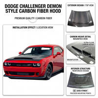Capot moteur en fibre de carbone de style démon de qualité supérieure, best-seller, kit carrosserie pour Dodge Challenger 2015 et plus