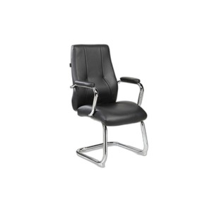 Silla de espera de cuero ecológico de Nueva York en negro para oficina, escuela, salón, centro comercial, recepción de hospital, sala de estar hecha de material de PU - Product Image 1