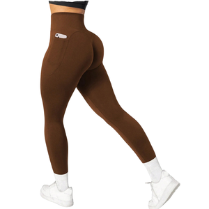 Leggings Deportivos de Cintura Alta con Logotipo Personalizado, Ecológicos, Tejidos con Materiales Reciclados, Transpirables, con Efecto Push-Up, para Yoga, Estilo Casual para Mujer - Product Image 1