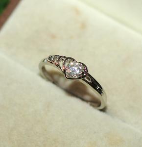 925 Sterling Silver Moissanite <b>Fine</b> <b>Ring</b> Rhodium Plated for Wedding Engagement Religious Anniversary or Party Gift Idea - Product Image 4