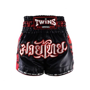 Shorts de Muay Thai premium, tissu satiné léger, respirant, séchage rapide, vêtements de sport pour entraînement et gym, pour hommes - Product Image 1