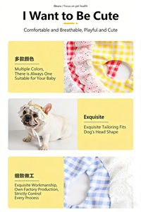 หมวกกันแดดสำหรับสุนัขแบบลูกไม้สำหรับฤดูร้อน ปรับแต่งได้ ขายส่ง สำหรับเฟรนช์บูลด็อก คอร์กี้ เท็ดดี้ - Product Image 5