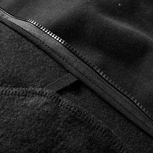 100% algodón mezcla de poliéster sólido cuello con capucha cremallera sudaderas de gran tamaño para hombres sudaderas con cordón largo tallas grandes de punto - Product Image 2