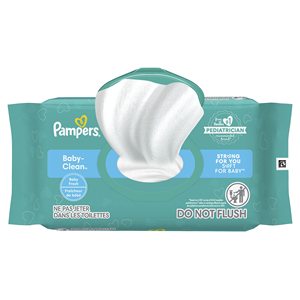 Lingettes nettoyantes douces Pampers Baby Clean pour bébés avec technologie de soin de la peau sûre et rafraîchissante - Product Image 1
