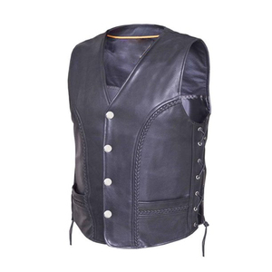 Gilet de moto en cuir véritable personnalisé de haute qualité, best-seller, élégant, tendance, imperméable, respirant et coupe-vent - Product Image 1