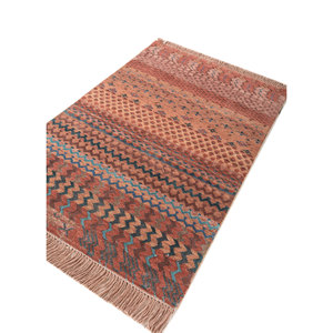 Alfombra de Lana y Seda de Bambú con Patrón Geométrico, Textura Suave, Tamaño 2'6x4 pies, para Uso Doméstico - Product Image 2