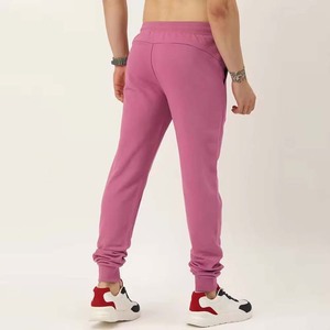 Wholesale Autumn Winter Lightweight Polyester/Cotton <b>Blend</b> Breathable Quick Dry Sweatpants Casual Pink Color Men's Trousers - Product Image 2