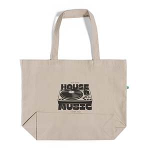 Medium-Sized Eco-Friendly Recycled Cotton Canvas Tote <b>Bags</b> Customized with Your Logo Featuring <b>Long</b> Handle Letter Pattern-RC260 - Product Image 3