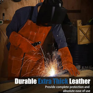Cow Leather Welder Protective Welding Clothing Flame Retardant Welder Overalls Siam Welding Protective Overalls Welding <b>Apron</b> - Product Image 2