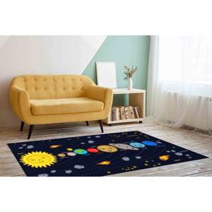 Galactic Solar System Rug: Educational Space Theme, Kids <b>Playroom</b>,With Pile Soft Rug - Product Image 5