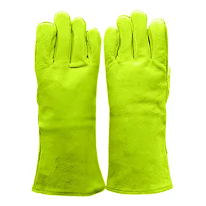 Guantes DE SEGURIDAD DE CUERO dividido de piel de vaca resistente de mejor rendimiento, ignífugos para soldadura, extinción de incendios, barbacoa, uso Industrial - Product Image 2