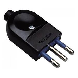 Cable de Enchufe Eléctrico Estándar Italiano 10A 2P+T Negro PP0457 1R Adaptador y Conector de Cable Axial - Product Image 1