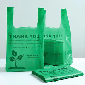 Bolsas de plástico biodegradables personalizadas para camisetas Bolsas de plástico ecológicas a granel al por mayor - Product Image 1