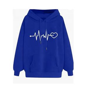 Sweat à capuche élégant et surdimensionné pour femmes personnalisé 100% respirant anti-boulochage coton à la mode 3D broderie à capuche avant - Product Image 3