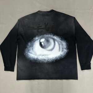 เสื้อยืดแขนยาวโอเวอร์ไซส์ฟอกสีวินเทจพิมพ์ลาย DTG ทำจากโพลีเอสเตอร์/ คอตตอน - Product Image 5